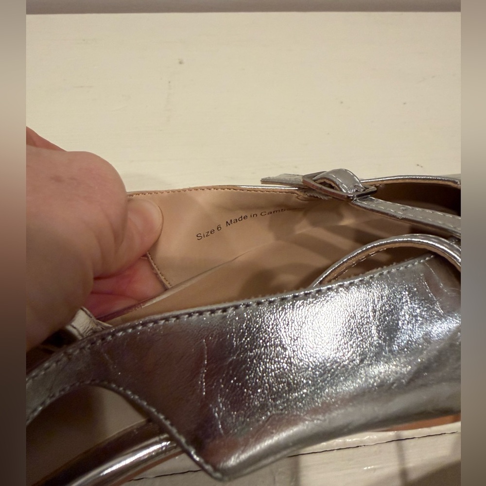 Dolce Vita Pamla Silver Metallic Slingback Flats - Picture 9 of 9